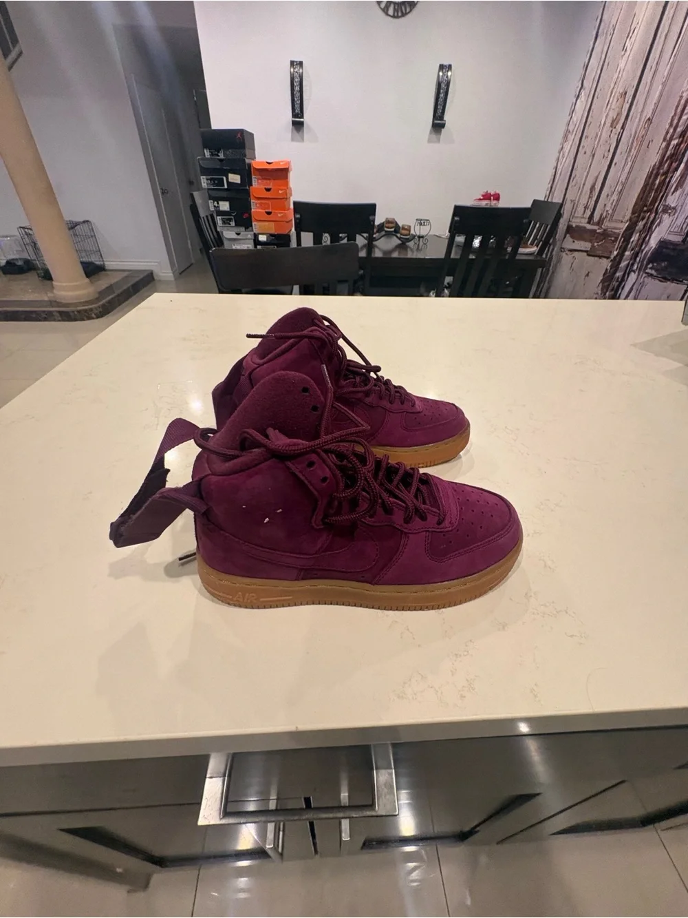 Women’s High-Top Sneakers in Deep Plum with Gum Sole